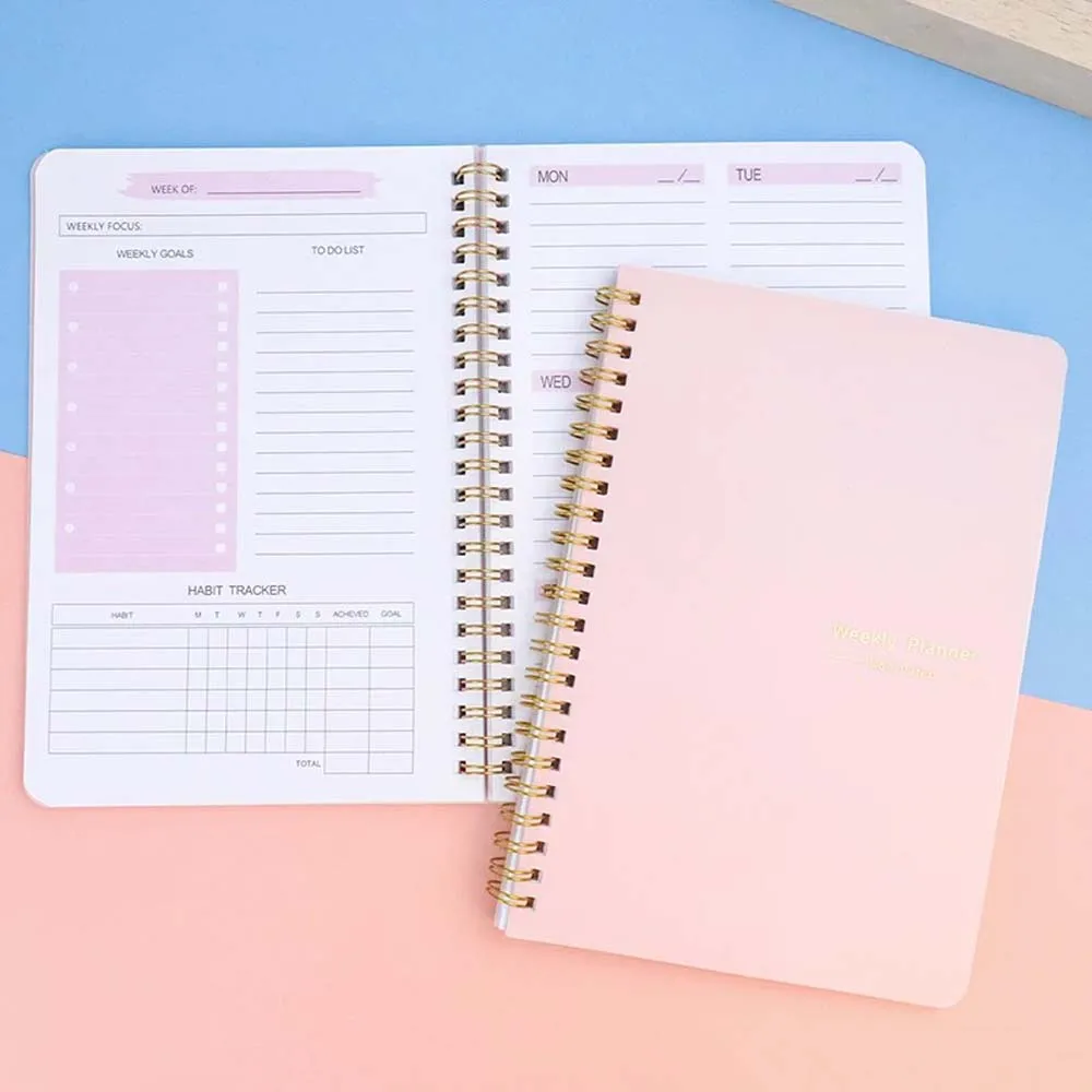 Planner Weekly Budget - สมุดวางแผนรายสัปดาห์ A5 สมุดวางแผนรายวัน ดีไซน์เรียบง่าย พกพาสะดวก สำหรับการเรียน