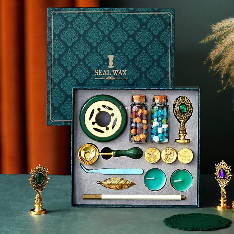 Wax Seal Stamp Kit - WAX Seal ชุดแสตมป์เคลือบแสตมป์ขี้ผึ้งซีลชุดหัตถกรรม Scrapbooking เชิญงานแต่งงานทําเครื่องมือ