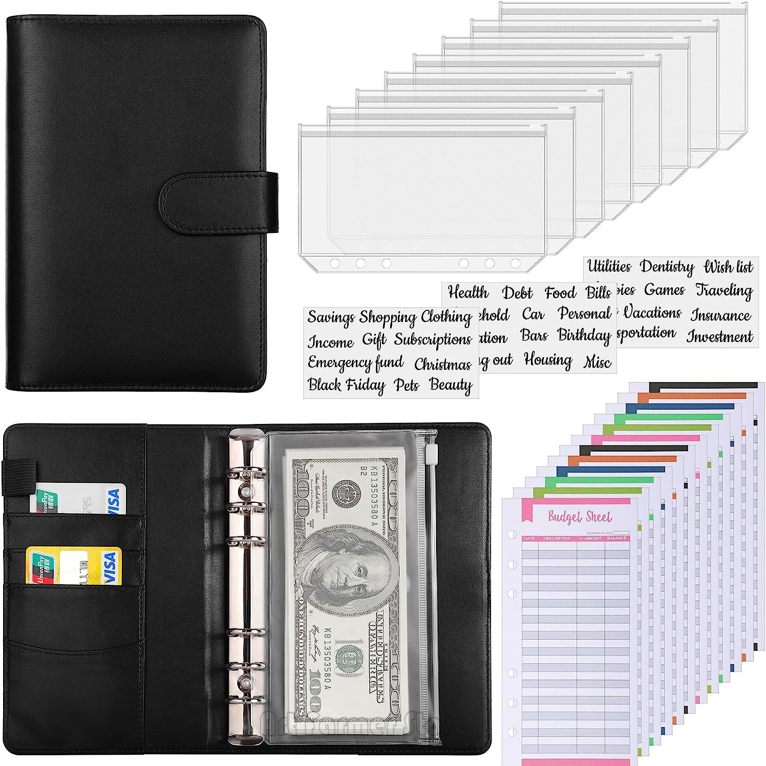 Planner Weekly Budget - A6 Budget Binder พร้อมซองจดหมายเงินสด Savings Book