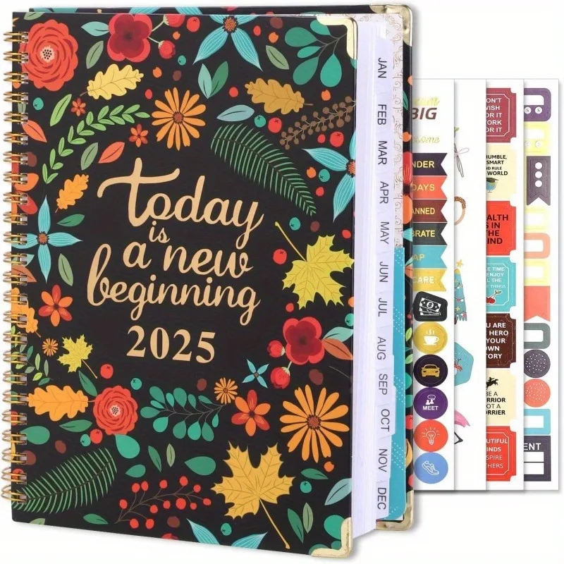 Planner Weekly Budget - 2025 วางแผนรายสัปดาห์และรายเดือน A5 – การออกแบบดอกไม้ปฏิทินวิชาการอุปกรณ์ Time