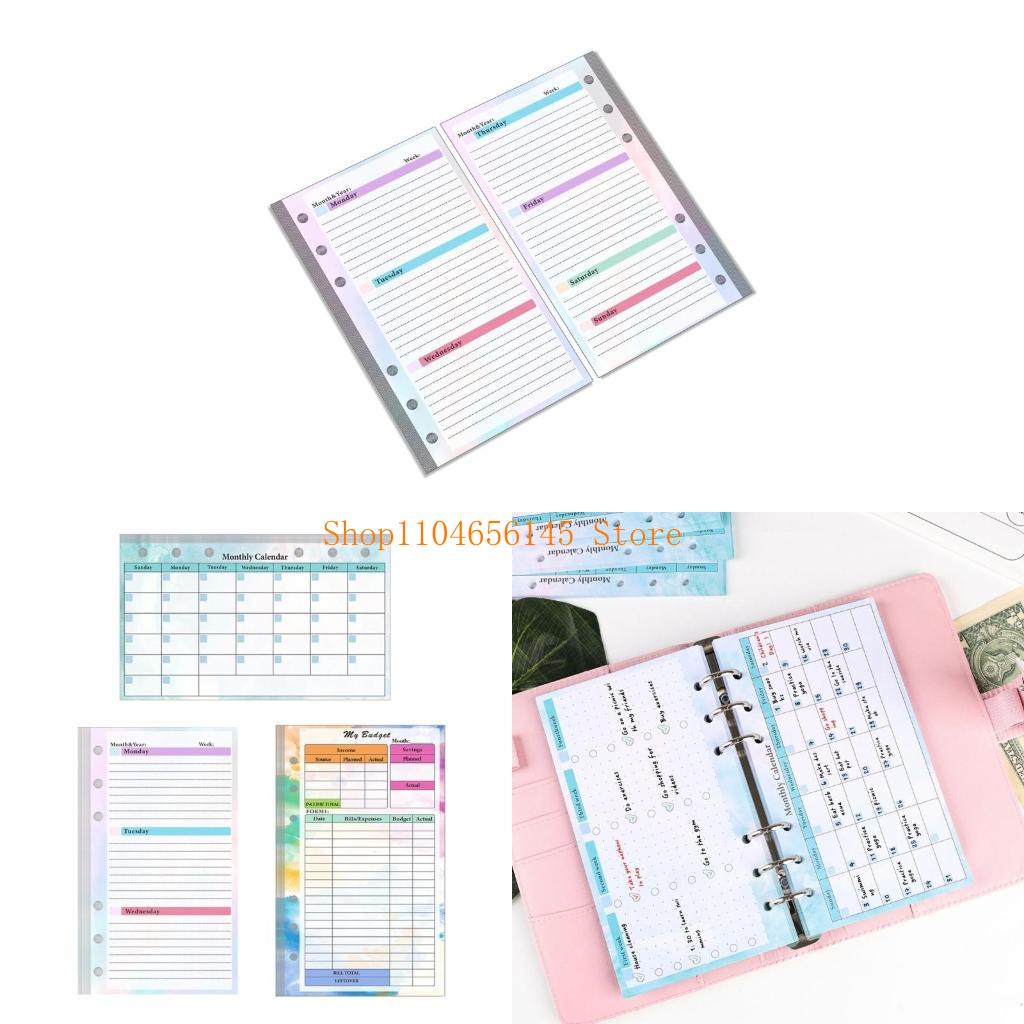 Planner Weekly Budget - กระดาษรีฟิลแบบแผ่นหลวม แบบมีเส้นบรรทัด สำหรับสมุดบันทึก/วางแผนงบประมาณรายสัปดาห์/รายเดือน