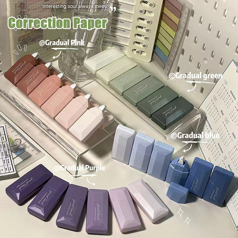 6PC การ์ดสไตล์เทปแก้ไขไล่โทนสี - Correction Tape Roller บทวิจารณ์และราคา