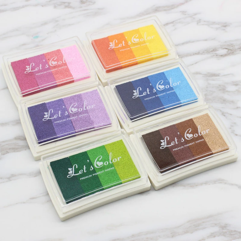 1PCS 4สี Inkpad หมึกแสตมป์การ์ - Self Inking Stamp บทวิจารณ์และราคา