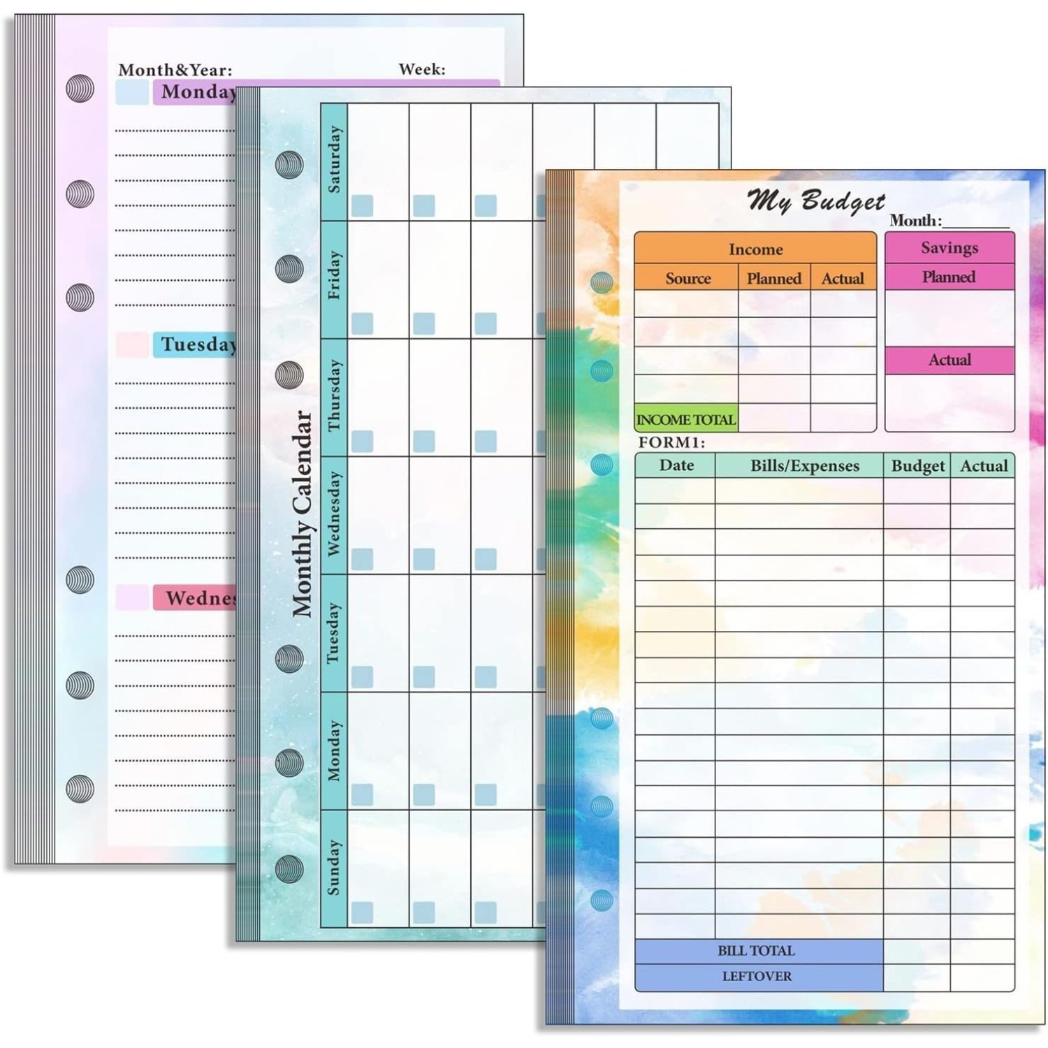 ชุดรีฟิลแฟ้ม A6 แบบ 6 รู พร้อม - Planner Weekly Budget บทวิจารณ์และราคา