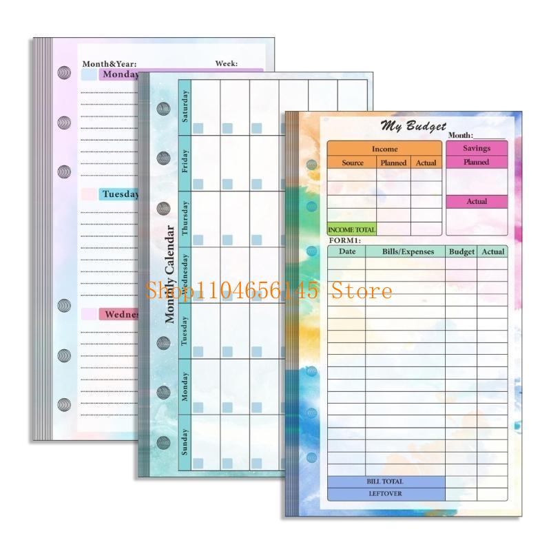 กระดาษรีฟิลแบบแผ่นหลวม แบบมีเส - Planner Weekly Budget บทวิจารณ์และราคา